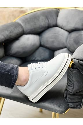کفش اسنیکر سفید مردانه چرم اصل ByItallanoshoes - کد 931979552