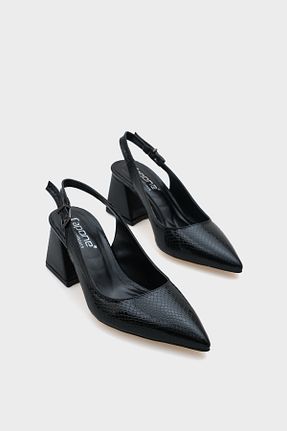 کفش پاشنه بلند کلاسیک مشکی زنانه چرم مصنوعی Capone Outfitters - کد 772495901
