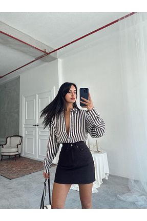 دامن قهوه ای زنانه پنبه ای mydukkan.co - کد 931982954