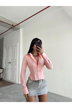 پیراهن صورتی زنانه اسلیم فیت mydukkan.co - کد 931992724