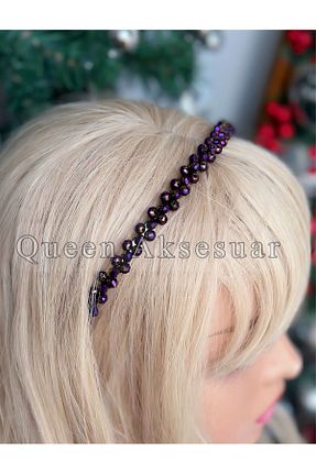 تاج بنفش زنانه سنگ کریستال QUEEN AKSESUAR - کد 932005455