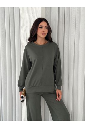 ست بالاتنه و پائین تنه خاکی زنانه بافت Elaxi - کد 904996131