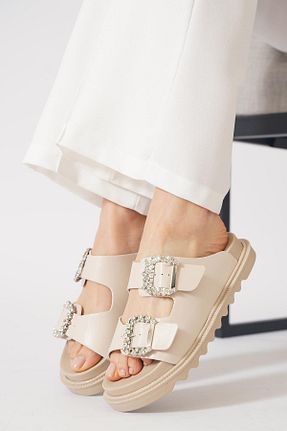 دمپائی خانگی بژ زنانه پاشنه تخت Moda Pie - کد 932032333
