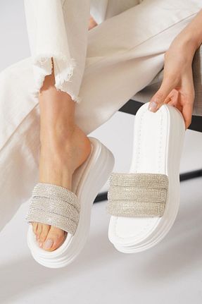 دمپائی خانگی سفید زنانه پاشنه تخت Moda Pie - کد 932032206
