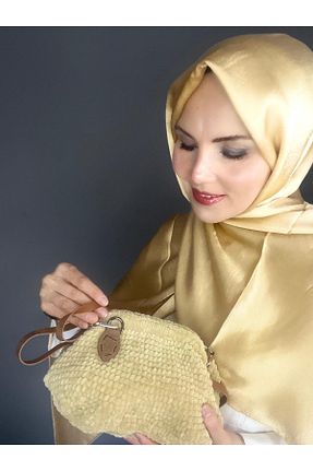 شال زرد زنانه شیفون The Message - کد 932028051