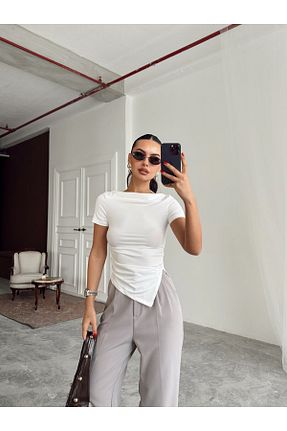 بلوز نباتی زنانه هندسی mydukkan.co - کد 932028498