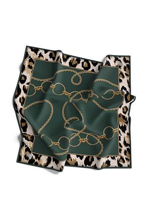 روسری خاکی پلی استر Levidor - کد 754209225