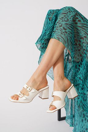 دمپائی خانگی سفید زنانه چرم مصنوعی Moda Pie - کد 932032207