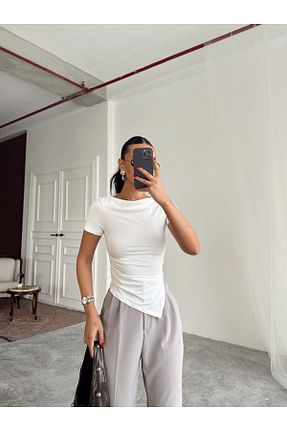 بلوز نباتی زنانه هندسی mydukkan.co - کد 932028498