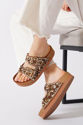 دمپائی خانگی قهوه ای زنانه پاشنه تخت Moda Pie - کد 932032425