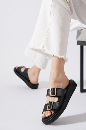 دمپائی خانگی مشکی زنانه چرم مصنوعی Moda Pie - کد 932032341