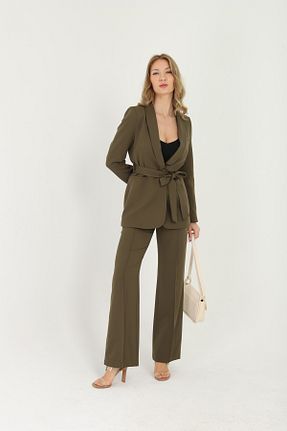 ست بالاتنه و پائین تنه خاکی زنانه بافتنی Milamia - کد 932049606
