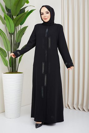 مانتو بلند حجاب مشکی زنانه hafsamina - کد 655244385