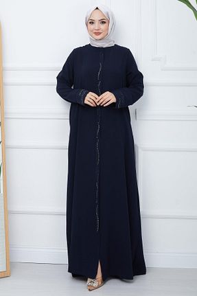 مانتو بلند حجاب سرمه ای زنانه hafsamina - کد 805984773