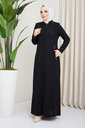مانتو بلند حجاب مشکی زنانه hafsamina - کد 659981517