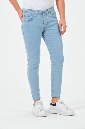 شلوار جین آبی مردانه پاچه تنگ moda biz - کد 69106009