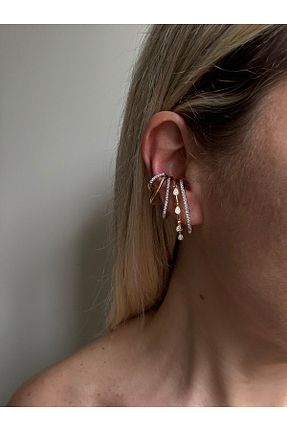 گوشواره غضروفی جواهر طلائی زنانه استیل ضد زنگ Rossetto Atelier - کد 932086241