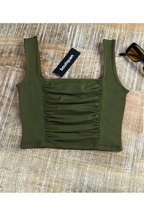 بلوز خاکی زنانه ساده Sudelim butik - کد 932092752