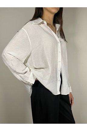 پیراهن سفید زنانه رگولار Quzu - کد 931305176