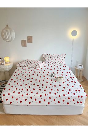 ست ملحفه دونفره قرمز کش دار femmhome - کد 932094761