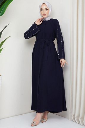 مانتو بلند حجاب سرمه ای زنانه hafsamina - کد 932095421
