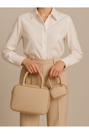 کیف دوشی بژ زنانه چرم مصنوعی VAZIRADK - کد 932102843