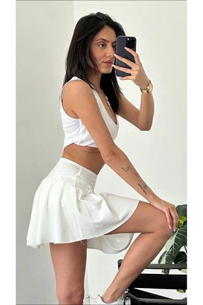دامن سفید زنانه لیکرا Sudelim butik - کد 932094667