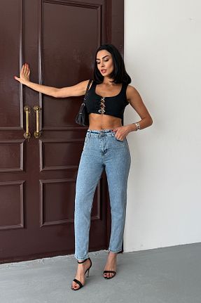 شلوار جین آبی زنانه پاچه تنگ Ortaya Çık - کد 932865785
