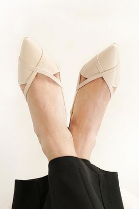 کفش پاشنه بلند کلاسیک بژ زنانه چرم مصنوعی Stilbagshoes - کد 932867116