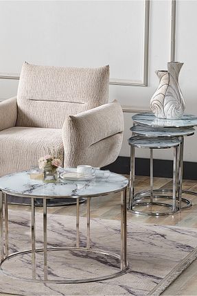 میز جلو مبلی سفید فلزی SEDAŞ LIVING UNITS - کد 792420785