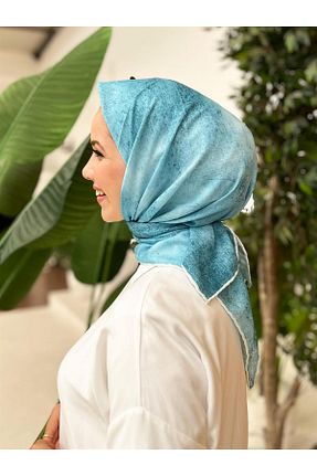 روسری آبی پلی استر Sultan Eşarp - کد 753333698