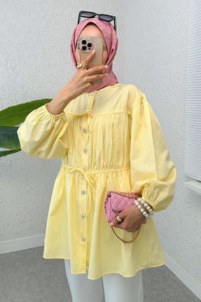 پیراهن حجاب زرد زنانه رگولار Salih Çelebi - کد 932147859