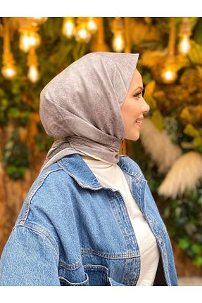 روسری طوسی پلی استر Sultan Eşarp - کد 753333597