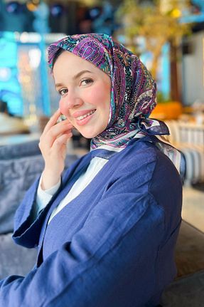 روسری رنگی پلی استر Sultan Eşarp - کد 932170942