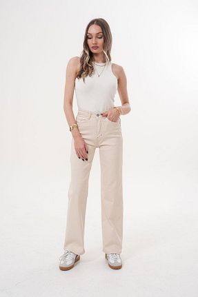 شلوار بژ زنانه پنبه ای Flame İstanbul Butik - کد 932184720