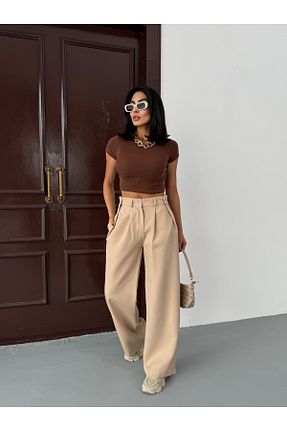 شلوار بژ زنانه بافتنی Famel Butik - کد 932189690
