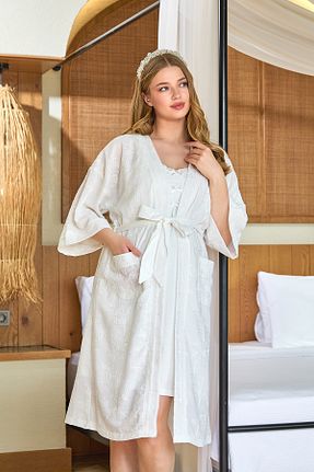 ربدوشام بژ زنانه پنبه ای QKK - کد 932891593