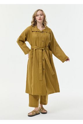 کلاه و ابایا قهوه ای زنانه کتان Armağan - کد 932251391