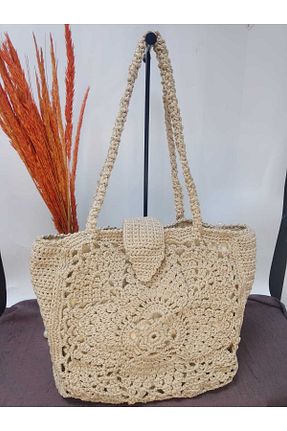 کیف دوشی بژ زنانه حصیر GÇA Moda - کد 932270568