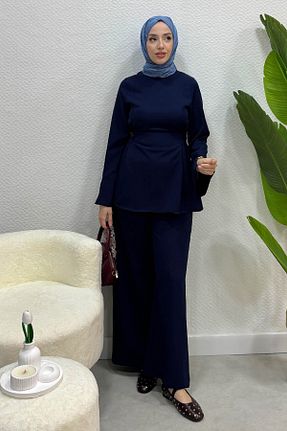 ست بالاتنه و پائین تنه حجاب سرمه ای زنانه Relaxed Tesettür Diyarı - کد 932328116
