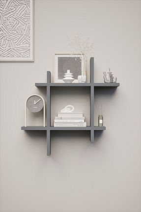 قفسه دیواری مشکی 58 سانتی متر İda Wooden - کد 902759072