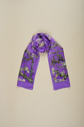 دستمال گردن بنفش زنانه ابریشم silqoora - کد 932329467