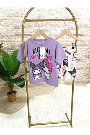 ست بالاتنه و پائین تنه بنفش بچه گانه بافتنی MODA - کد 932324660