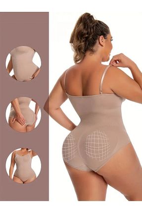 گن لاغری سایز بزرگ بژ زنانه مخلوط ویسکون MİSTİRİK - کد 862592228