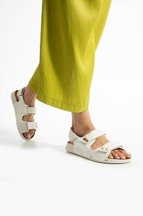 صندل اسپرت سفید زنانه چرم مصنوعی Moda Amour - کد 932343091