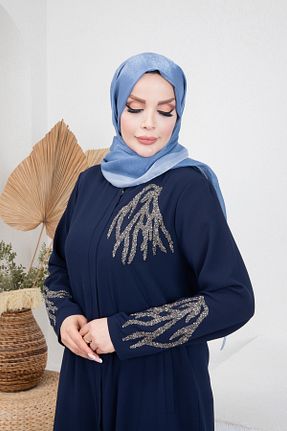 کلاه و ابایا سرمه ای زنانه پنبه ای Tuğralı - کد 932334856