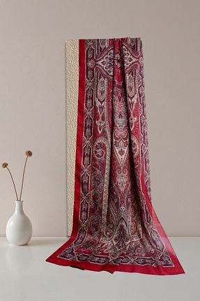 شال زرشکی زنانه پنبه ای Sekine İpek - کد 904415860