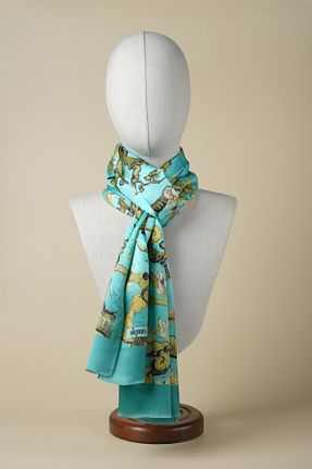 دستمال گردن فیروزه ای زنانه silqoora - کد 899722199