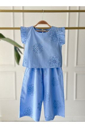ست بالاتنه و پائین تنه آبی بچه گانه جین MODA - کد 932919555