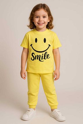 ست لباس راحتی زرد بچه گانه چاپی aden kids - کد 932919710